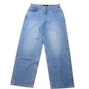 Vans Off the Wall Denim Jeans 32x29 Blue Wide Leg Baggy Loose Fit New